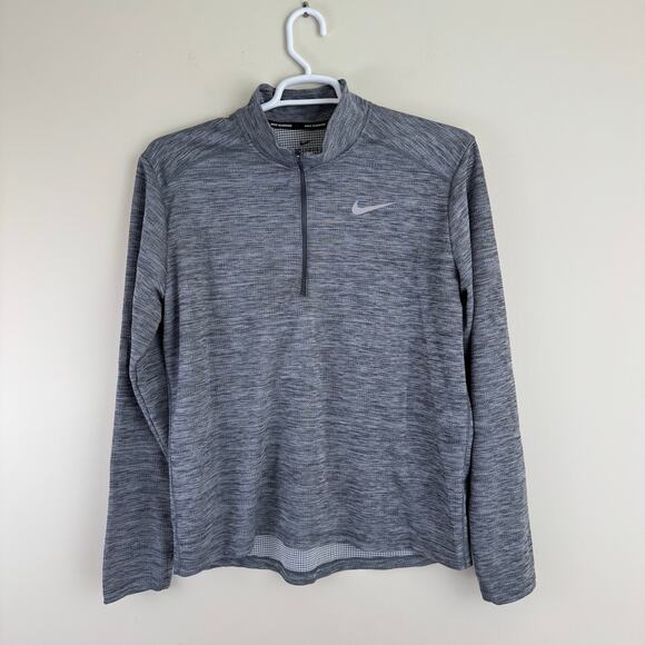 Nike Pullover Mens Size L Heather Gray 1/4 Quarter Zip Performance Athletic Wear - Picture 1 of 10